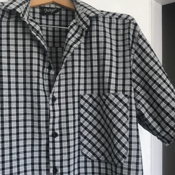 Reclaimed Vintage Black/White plaid button down - Picture 3 of 5